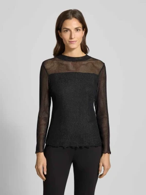 Bluzka o kroju slim fit z długim rękawem i efektowną przędzą s.Oliver BLACK LABEL