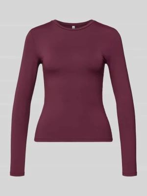Bluzka o kroju slim fit z długim rękawem i okrągłym dekoltem model ‘LULA’ Pieces