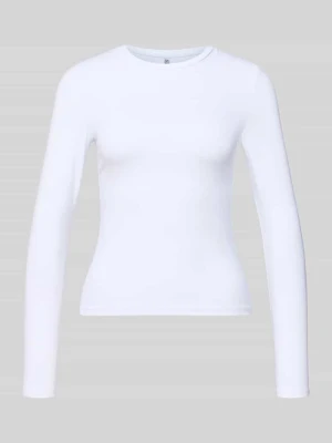 Bluzka o kroju slim fit z długim rękawem i okrągłym dekoltem model ‘LULA’ Pieces