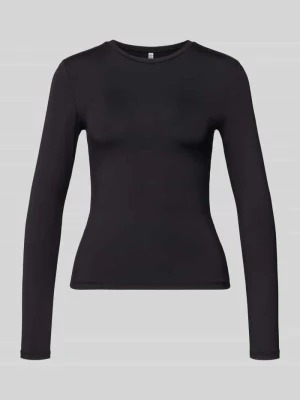 Bluzka o kroju slim fit z długim rękawem i okrągłym dekoltem model ‘LULA’ Pieces