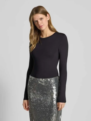 Bluzka o kroju slim fit z długim rękawem i okrągłym dekoltem model ‘LULA’ Pieces