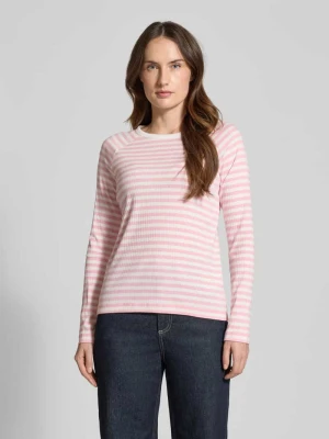 Bluzka o kroju slim fit z długim rękawem i okrągłym dekoltem model ‘Sorka’ Opus