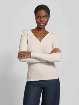 Bluzka o kroju slim fit z długim rękawem i ozdobną listwą guzikową s.Oliver RED LABEL