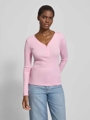 Bluzka o kroju slim fit z długim rękawem i ozdobną listwą guzikową s.Oliver RED LABEL