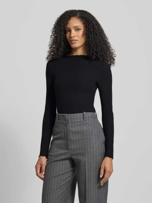 Bluzka o kroju slim fit z długim rękawem i prążkowaną fakturą Tom Tailor Denim