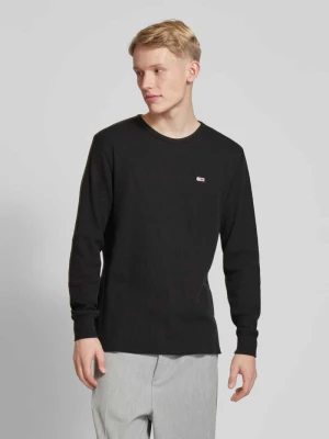 Bluzka o kroju slim fit z długim rękawem i wyhaftowanym logo Tommy Jeans