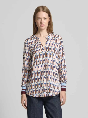 Bluzka o kroju slim fit z kołnierzem z lamówką Emily Van den Bergh