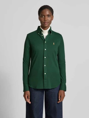 Bluzka o kroju slim fit z kołnierzykiem typu button down Polo Ralph Lauren