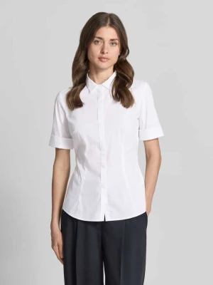 bluzka o kroju slim fit z listwą guzikową Christian Berg Biały