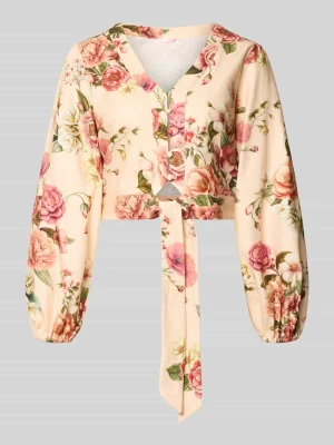 Bluzka o krótkim kroju z mieszanki lnu i wiskozy model 'SHIRLEY' Guess