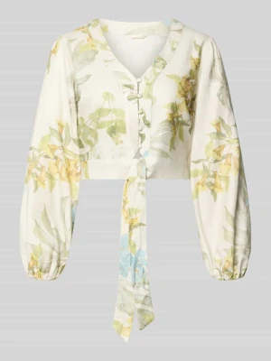 Bluzka o krótkim kroju z mieszanki lnu i wiskozy model 'SHIRLEY' Guess