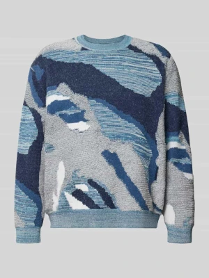 bluzka o luźnym kroju sweter z dzianiny we wzór na całej powierzchni Scotch & Soda Jasnoszary