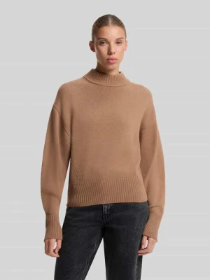 Bluzka o luźnym kroju sweter z mieszanki wełny model 'Sorellenio' Hugo Beżowy