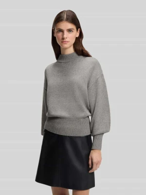 Bluzka o luźnym kroju sweter z mieszanki wełny model 'Sorellenio' Hugo Jasnoszary