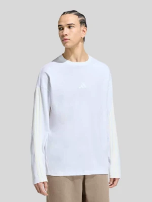 Bluzka o luźnym kroju z długim rękawem z czystej bawełny Adidas Biały