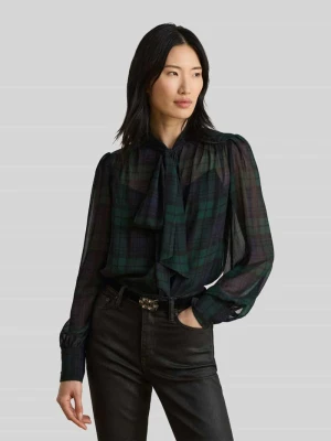 Bluzka o luźnym kroju z długim rękawem ze wzorem na całej powierzchni Lauren Ralph Lauren Czarny