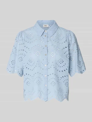 Bluzka o luźnym kroju z haftem angielskim model 'VALAIS' Only