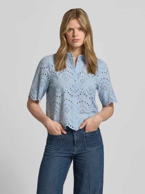 Bluzka o luźnym kroju z haftem angielskim model 'VALAIS' Only