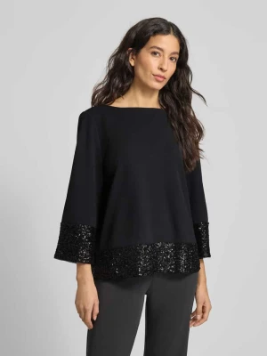 Bluzka o luźnym kroju z rękawem o dł. 3/4 i cekinami s.Oliver BLACK LABEL
