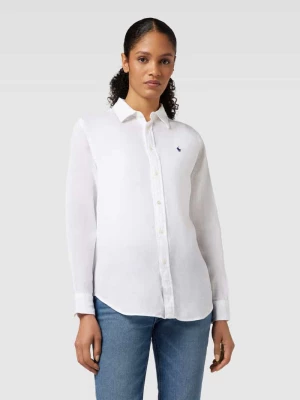 Bluzka o normalnym kroju z listwą guzikową i aplikacją z logo Polo Ralph Lauren