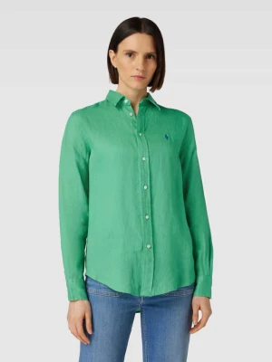 Bluzka o normalnym kroju z listwą guzikową i aplikacją z logo Polo Ralph Lauren