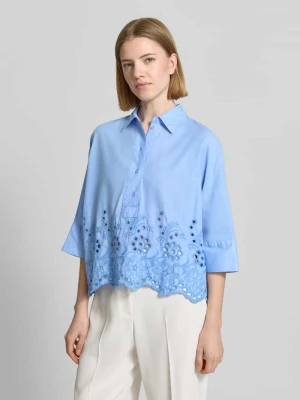 Bluzka o pudełkowym kroju z haftem angielskim Emily Van den Bergh