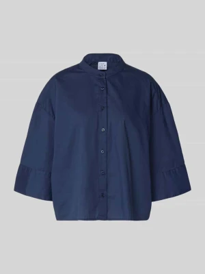 Bluzka o pudełkowym kroju ze stójką i rękawem o dł. 3/4 Emily Van den Bergh