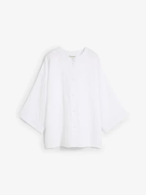 Bluzka oversize z czystego lnu BonPrix biały