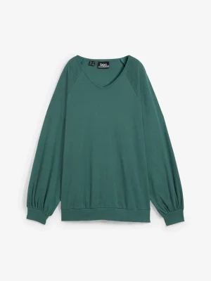 Bluzka oversize z czystej bawełny BonPrix zielony