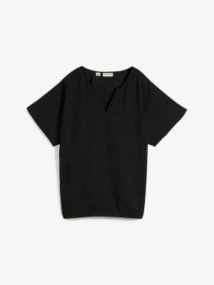 Bluzka oversize z elastycznym brzegiem BonPrix czarny