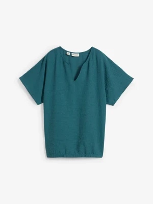 Bluzka oversize z elastycznym brzegiem BonPrix niebieski