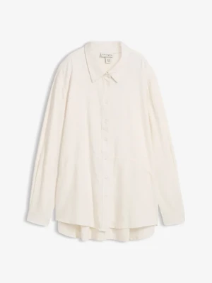 Bluzka oversize z mieszanki lnu BonPrix biały