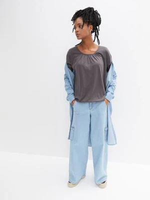 Bluzka oversize z mieszanki wiskozy bonprix