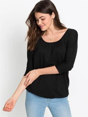 Bluzka oversize z mieszanki wiskozy BonPrix czarny