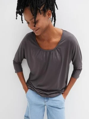 Zdjęcie produktu Bluzka oversize z mieszanki wiskozy BonPrix szary