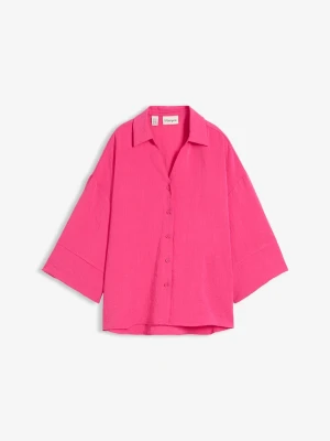 Bluzka oversize z mieszanki wiskozy BonPrix różowy