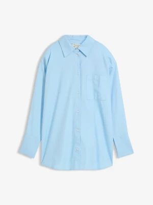 Bluzka oxford z czystej bawełny organicznej BonPrix niebieski