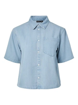Bluzka Pieces jasnoniebieski denim