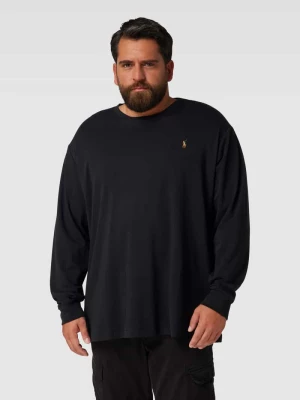 Bluzka PLUS SIZE z długim rękawem i wyhaftowanym logo Polo Ralph Lauren Big & Tall