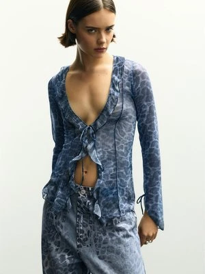 Bluzka PULL&BEAR niebieski