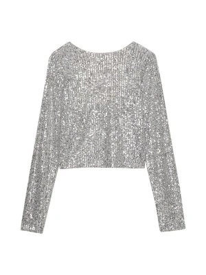 Bluzka PULL&BEAR srebrny