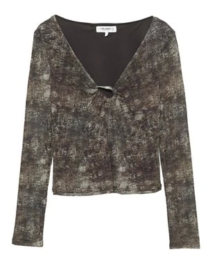 Bluzka PULL&BEAR ciemnobrązowy