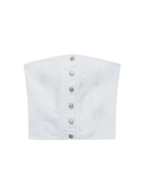 Bluzka PULL&BEAR biały
