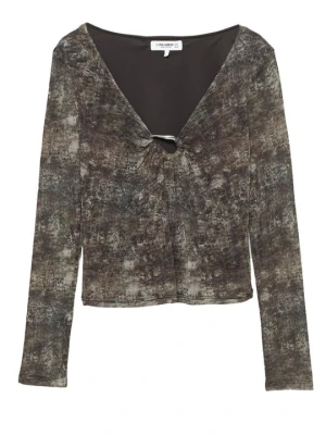 Bluzka PULL&BEAR ciemnobrązowy
