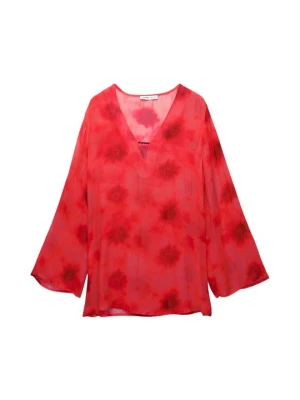 Bluzka PULL&BEAR czerwony