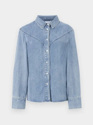 Bluzka Samsøe Samsøe niebieski denim