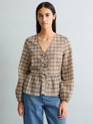 Bluzka Seersucker peplum regular Marc O'Polo
