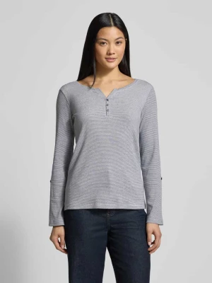 Bluzka serafino z długim rękawem i wzorem w paski Tom Tailor