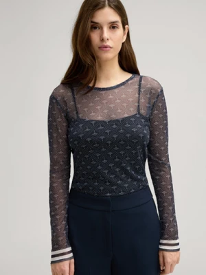 Bluzka szyfonowa Tuli w kolorze granatowym Joop