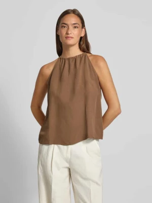 Bluzka-top z wiązaniem na szyi z mieszanka wiskozy i lnu model 'Zurli' someday
